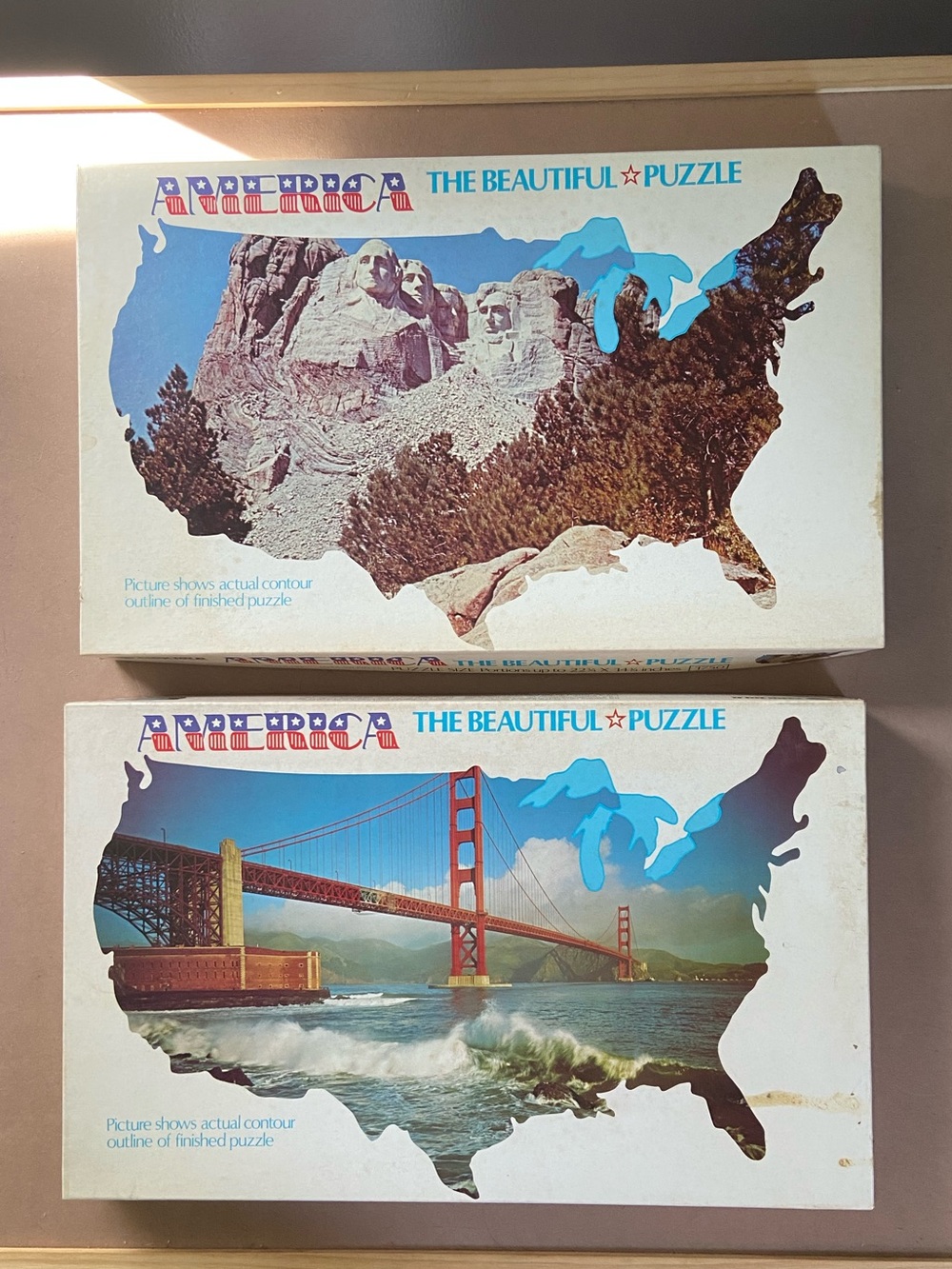Vintage America The Beautiful Puzzles - Mt Rushmore & Golden Gate Bridge 400 pcs